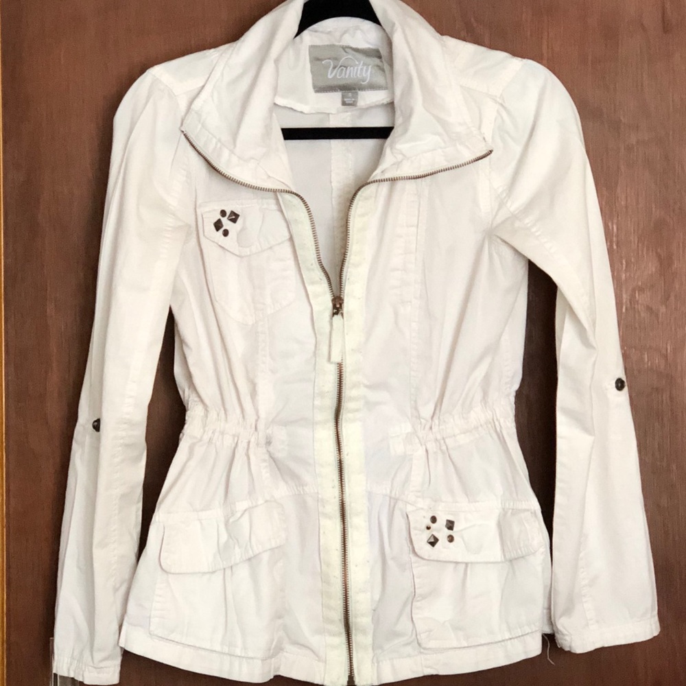Vanity ivory cargo jacket size small